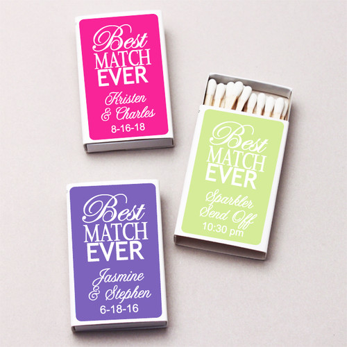 Personalized Best Match Ever White Matchboxes (Set of 50)