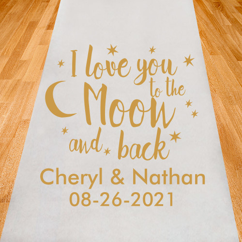I Love You To The Moon and Back Personalized Aisle Runner