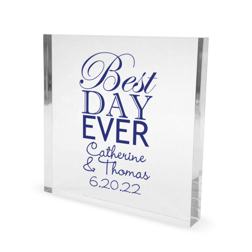 Best Day Ever Personalized Clear Acrylic Cake Topper