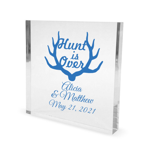 Hunt Is Over Personalized Clear Acrylic Cake Topper
