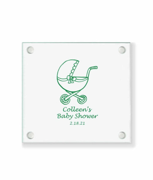 Carriage Personalized Glass Coaster