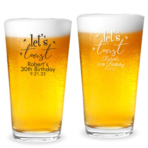 Let's Toast Personalized 16 oz Pint Glass