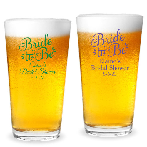 Bride to Be Personalized 16 oz Pint Glass