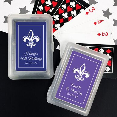 Fleur de lis Playing Cards with Personalized Stickers