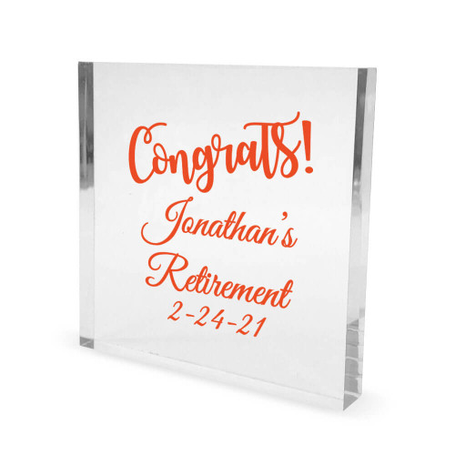 Congrats Personalized Clear Acrylic Cake Topper