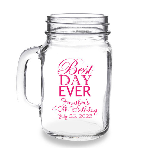 Best Day Ever Personalized 16 oz Mason Jar Mug