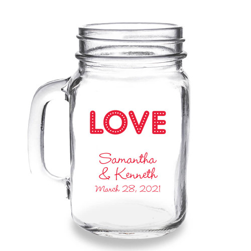 Love Lights Personalized 16 oz Mason Jar Mug