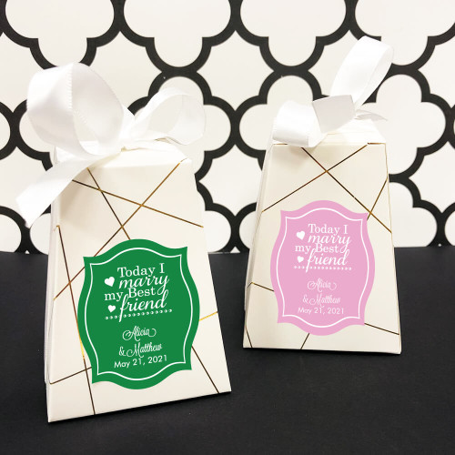 Today I Marry Personalized Pedestal Favor Box (Set of 12)