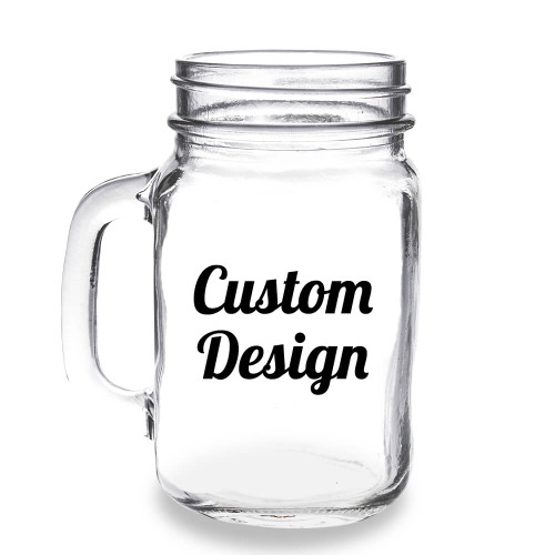 Custom 16 oz. Handle Mason Jars with Lids