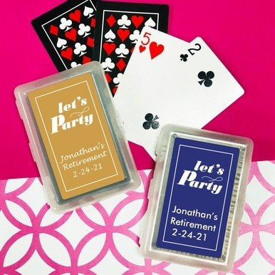 Let's Party Playing Cards with Personalized Stickers