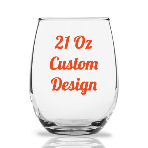 Custom Design Personalized 21 oz Stemless Wine Glass 24