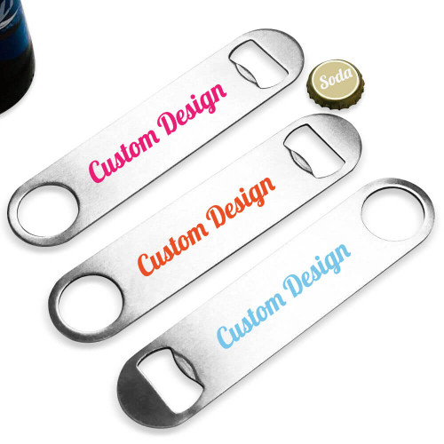 Custom Design Personalized Silver Oblong Bottle Opener