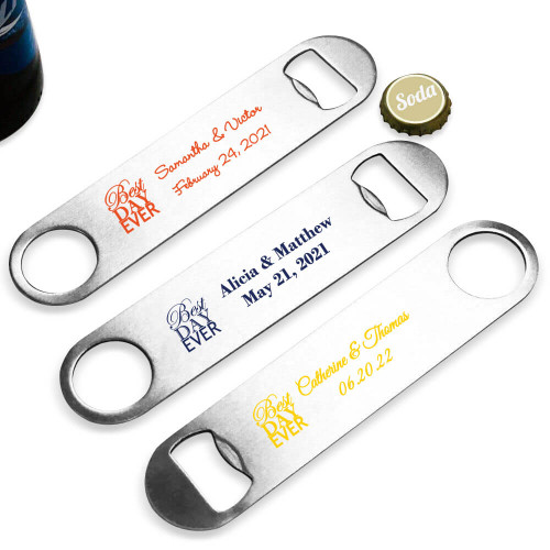 Best Day Ever Personalized Silver Oblong Bottle Opener
