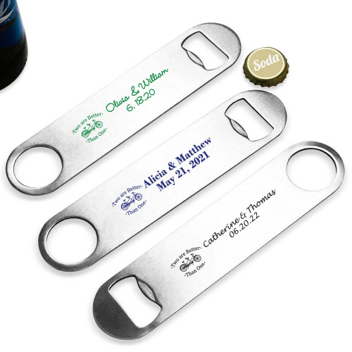 Two Are Better Than One Personalized Silver Oblong Bottle Opener