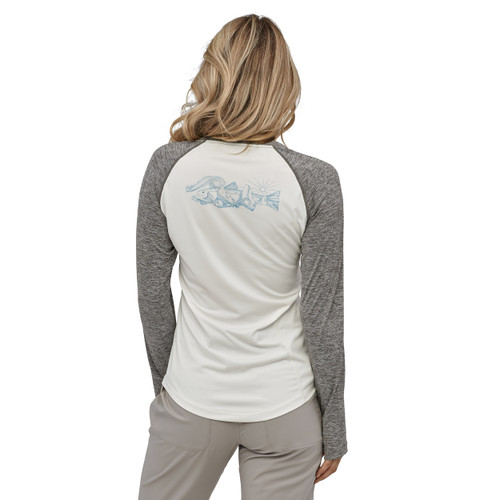 Hand Drawn Trout/White|Main levée truite/Blanc