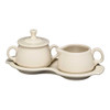 Fiesta Covered Creamer and Sugar Set with Tray in Linen