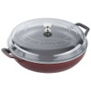 Staub Cast Iron Braiser With Glass Lid in Grenadine