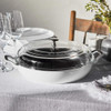 Staub Cast Iron Braiser With Glass Lid in White