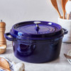 Staub Cast Iron Round Cocotte in Dark Blue