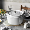 Staub Cast Iron Round Cocotte in White