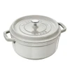 Staub Cast Iron Round Cocotte in White Truffle