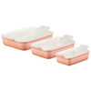 Le Creuset Heritage 3-Piece Rectangular Baking Dish Set in Pêche