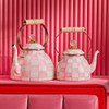 MacKenzie-Childs Rosy Check 3-Quart Tea Kettle