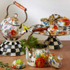 MacKenzie-Childs White Flower Market 2-Quart Tea Kettle