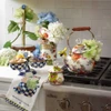 MacKenzie-Childs White Flower Market Whistling Tea Kettle