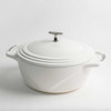 Lodge USA Enamel Cast Iron Dutch Oven in White, 7.5-Quart