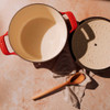 Made In Enameled Cast Iron Round Dutch Oven in Red