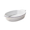 Made In Oval Gratin Baking Dish With Navy Rim