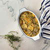 Made In Oval Gratin Baking Dish With Navy Rim
