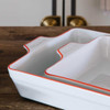 Made In Rectangular Baking Dish With Red Rim