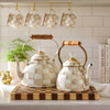 MacKenzie-Childs Mocha Check 3-Quart Tea Kettle