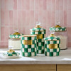 MacKenzie-Childs Emerald Check Large Kitchen Canister