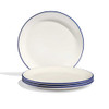 Made In Dinner Plates With Navy Rim