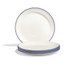 Made In Appetizer Plates With Navy Rims