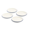 Made In Appetizer Plates With Navy Rims