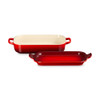 Le Creuset Rectangular Dish With Platter Lid in Cerise