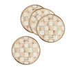 MacKenzie-Childs Mocha Check Set of Four Appetizer Plates
