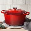 Le Creuset Cast Iron Round Deep Dutch Oven in Cerise
