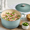 Le Creuset Cast Iron Round Deep Dutch Oven in Sea Salt