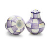 MacKenzie-Childs Violet Check Salt and Pepper Shakers