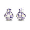 MacKenzie-Childs Violet Check Salt and Pepper Shakers