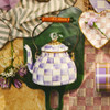 MacKenzie-Childs Violet Check 2-Quart Tea Kettle