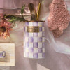 MacKenzie-Childs Violet Check Utensil Holder