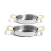 Made In Stainless Steel Oval Gratin Set With Brass Handles