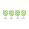 MacKenzie-Childs Green Check Acrylic Water Goblets