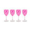 MacKenzie-Childs Pink Check Acrylic Wine Goblets